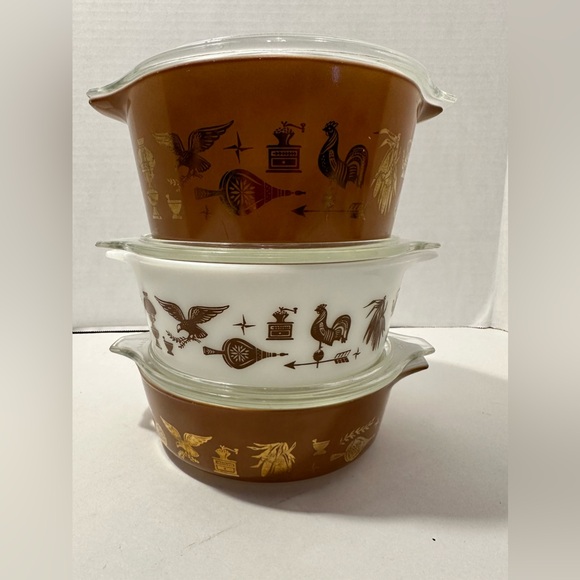 Vintage Early American Pyrex 6PC set - Picture 2 of 8